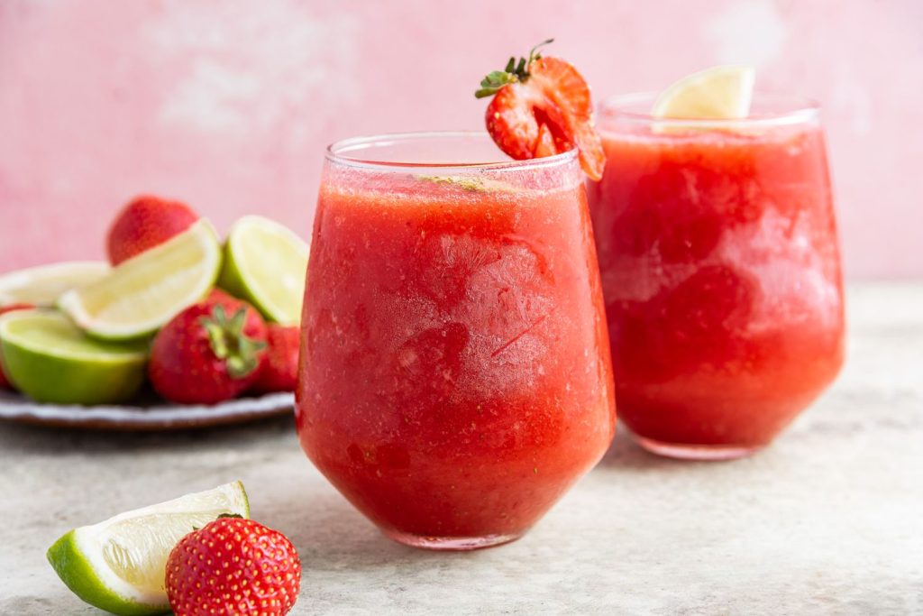 Strawberry Daiquiri drinks with your friends