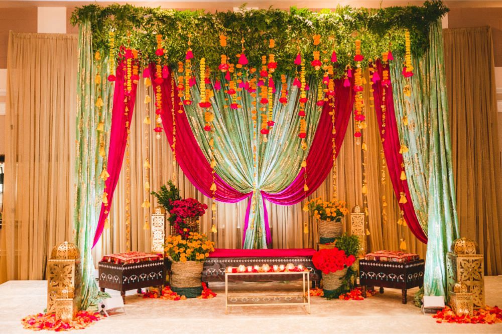 Floral Mehndi Backdrop: A Touch of Nature