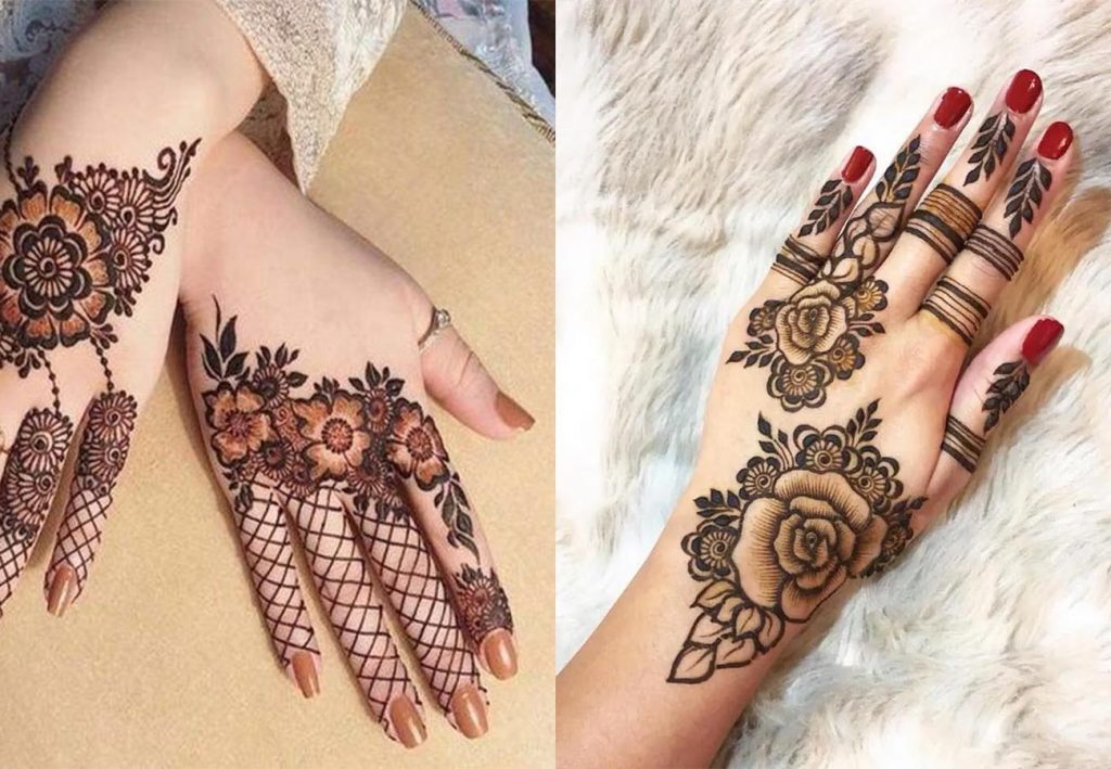 Floral with Spaces: Easy Arabic Mehndi Design