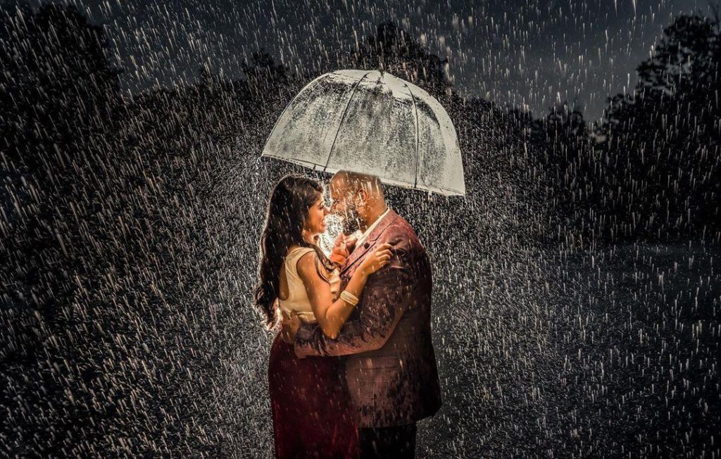 Rain Romance For Pre Wedding Shoot