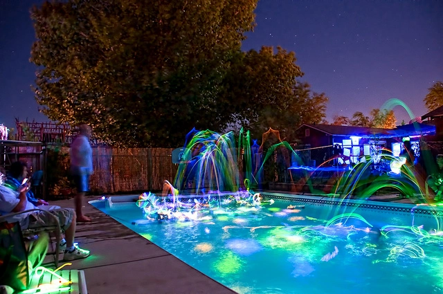 Glow Stick Pool Party: Nighttime Fun